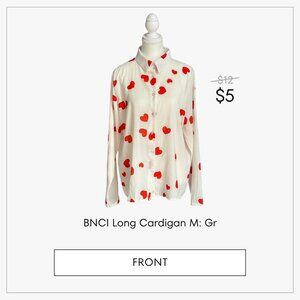 Boohoo Woven Blouse US14: Red Heart Print